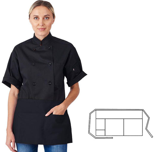 970-BK - 3-Pocket Waist Apron - Black