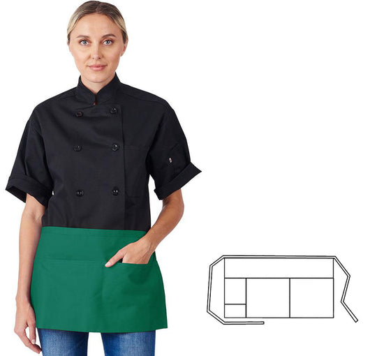 970-KG - 3-Pocket Waist Apron - Kelly Green