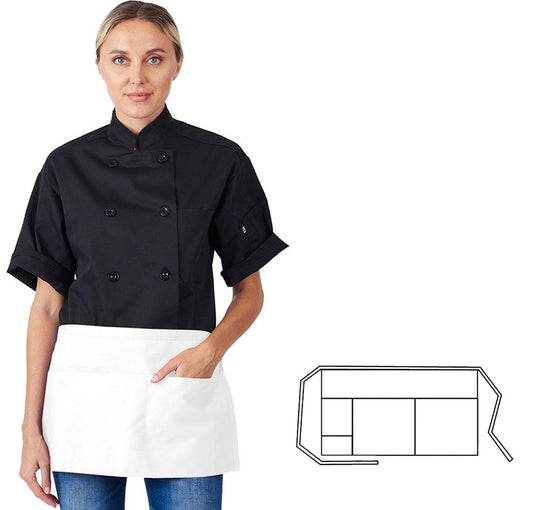 970-WH - 3-Pocket Waist Apron - White