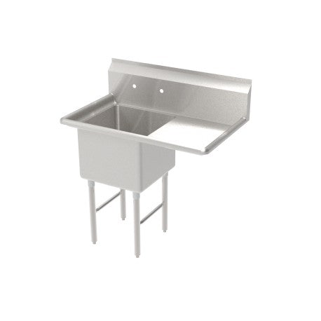 SE18181R - 1 Comp Sink, 18” x 18” x 12”, w/ Right Drainboard, 18 ga.
