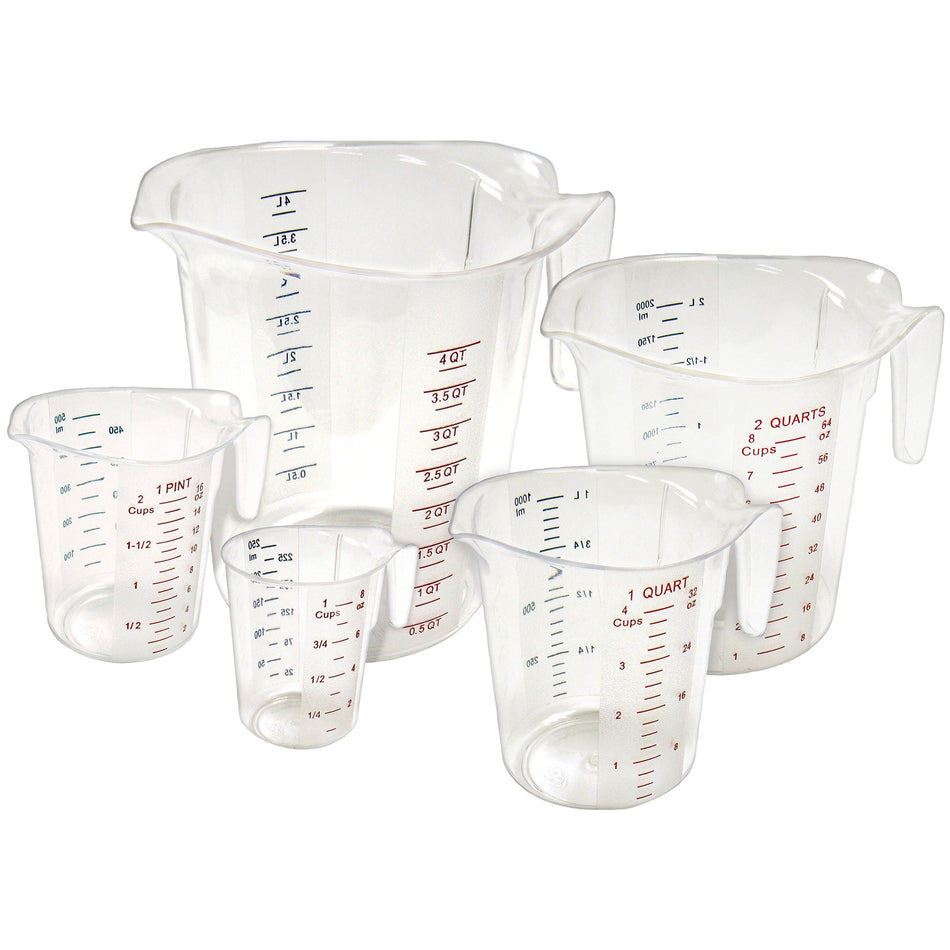 PMCP-5SET Polycarbonate Measuring Cup with Color Graduations - 5-pc Set