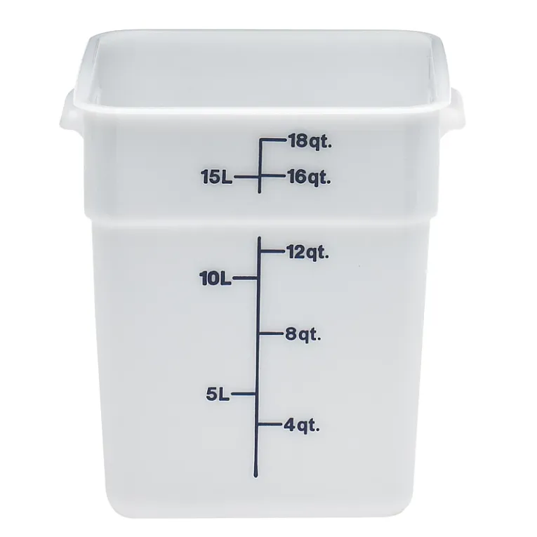 18SFSP148 - Poly Square Storage Container, White, 18Qt