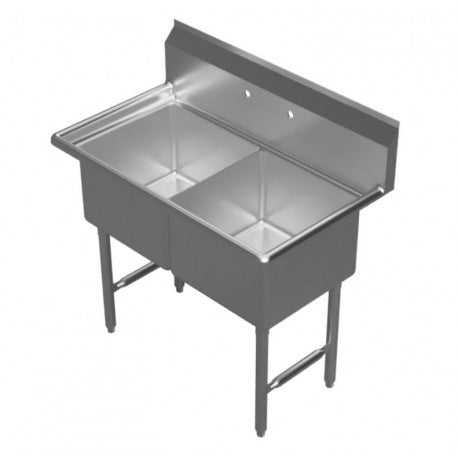 SE18182N - 2 Comp Sink, 18” x 18” x 12” 18 ga.