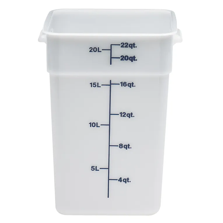 22SFSP148 - Poly Square Storage Container, White, 22Qt