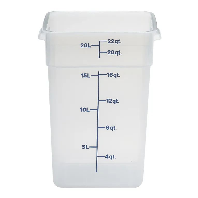 22SFSPP190 - Square Food Storage Container, Translucent, 22Qt