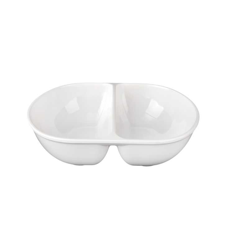White 2 Sectioned Jjajang Bowl