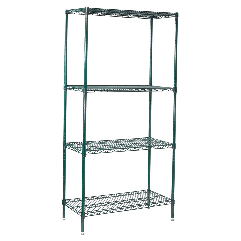 VEXS-2448 4-Tier Wire Shelving Set, Epoxy-Coated - 24 x 48 x 72