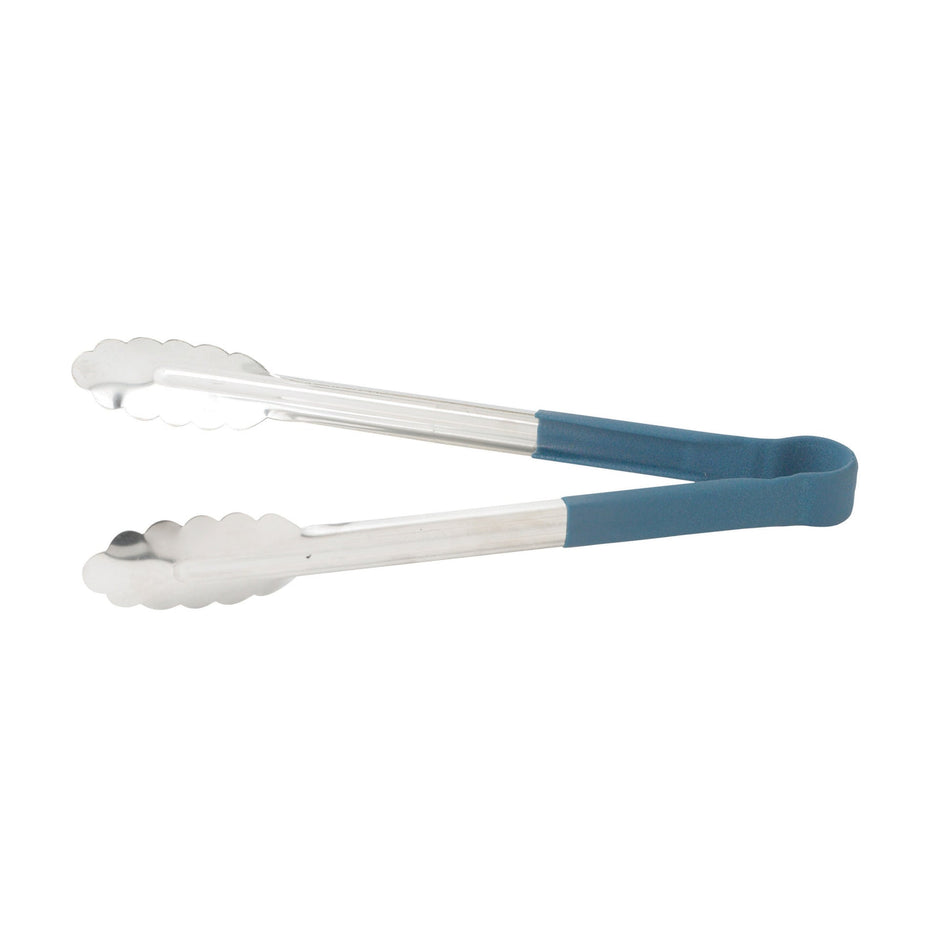 UTPH-12B Heat Resistant Heavy-Duty Utility Tongs with Polypropylene Handle - 12″, Blue