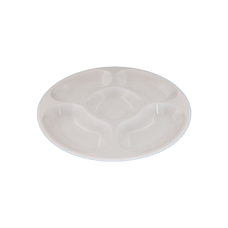 White Round 5 Sectioned Plate