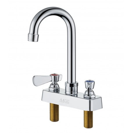 AA-422G - 4″ Backsplash Deck Mount Faucet w/ 6” Gooseneck Spout, No lead