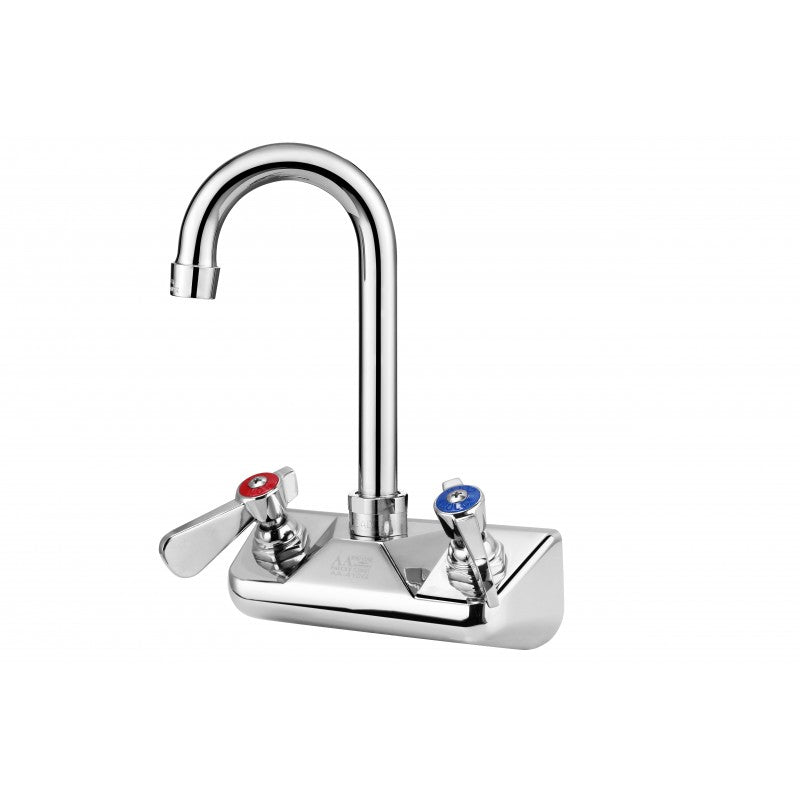 AA-412G - 4″ Backsplash Wall Mount Faucet w/ 6” Gooseneck Spout, No lead