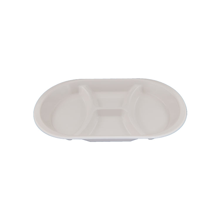 White Oval 4 Sectioned Dipping Bowl