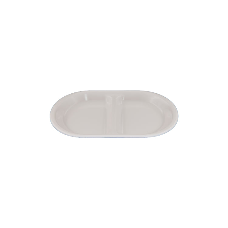 White Oval 2 Sectioned Dipping Bowl