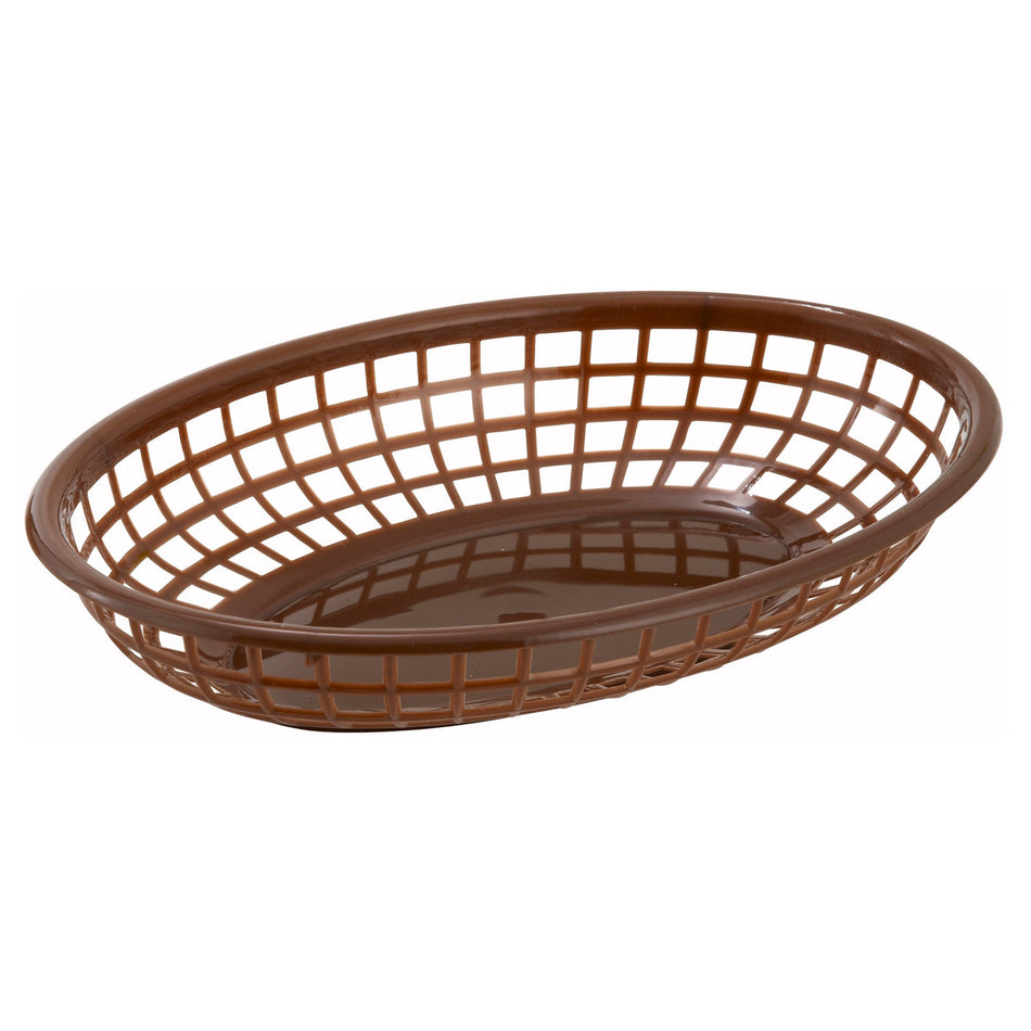 PFB-10B Oval Fast Food Basket, 9-1/2″ x 5″ x 2″ - Brown