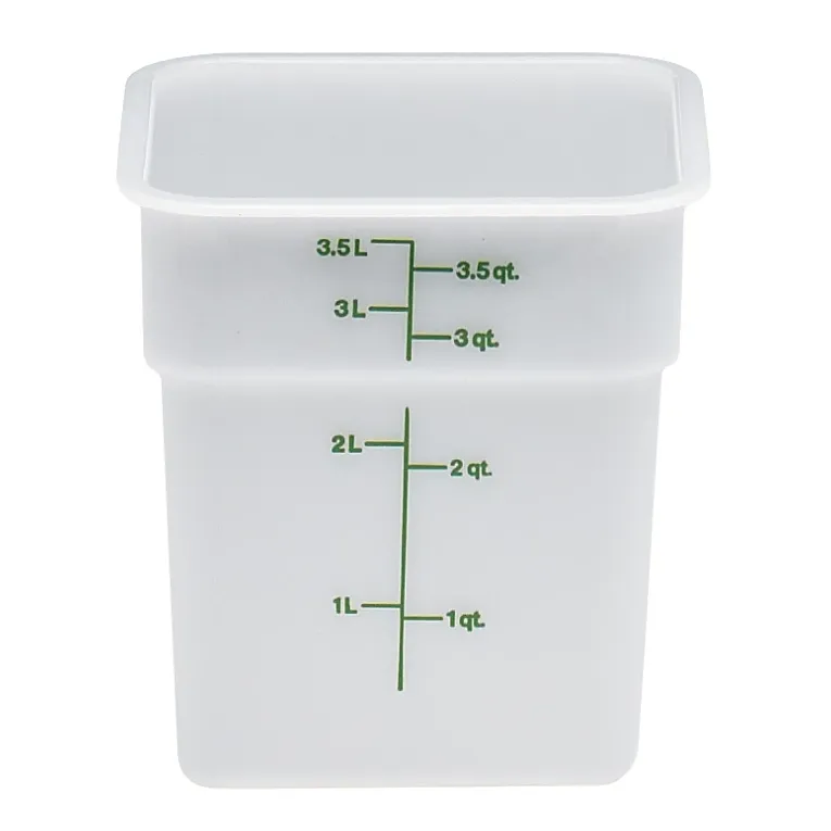 4SFSP148 - Poly Square Storage Container, White, 4Qt