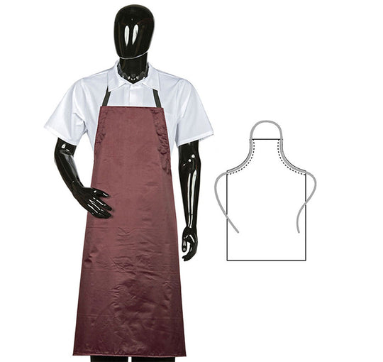 866A-BR - Adjustable Neck Multi Purpose Waterproof Nylon PVC Apron - Brown