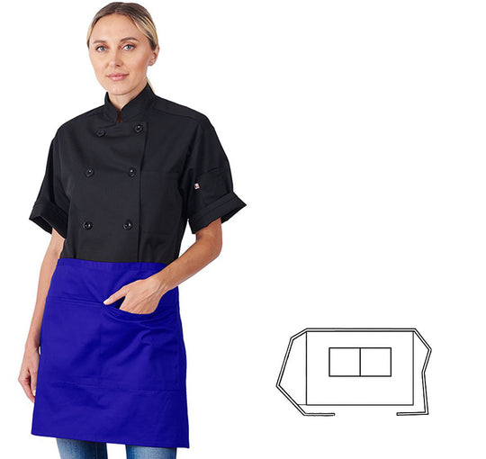 930-RB - 2-Pocket Half Bistro Apron - Royal Blue