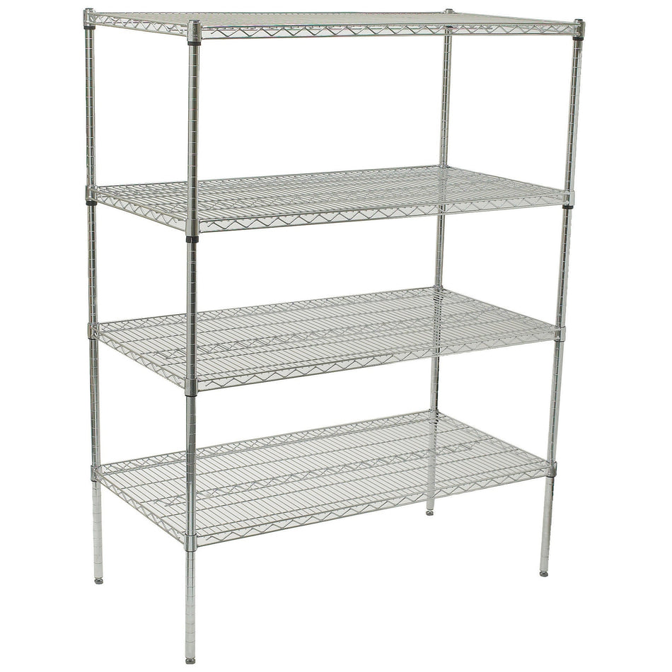 VCS-1836 4-Tier Wire Shelving Set, Chrome-Plated - 18 x 36 x 72