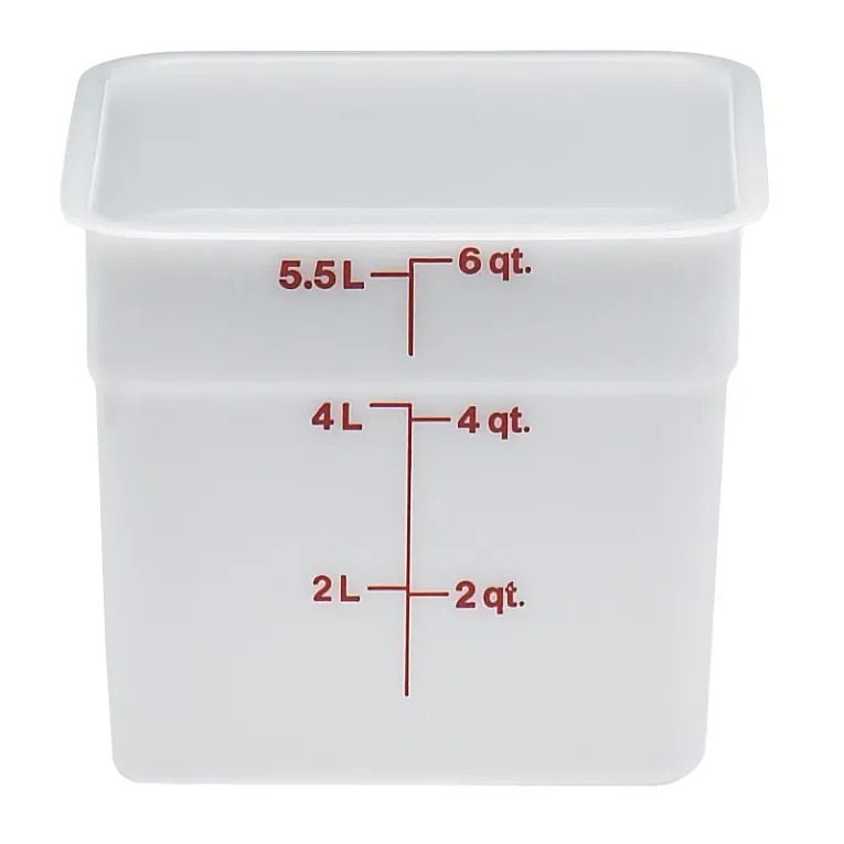6SFSP148 - Poly Square Storage Container, White, 6Qt