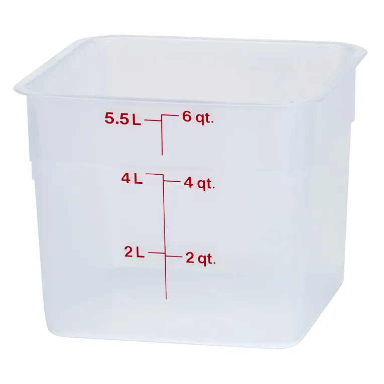6SFSPP190 - Square Food Storage Container, Translucent, 6Qt