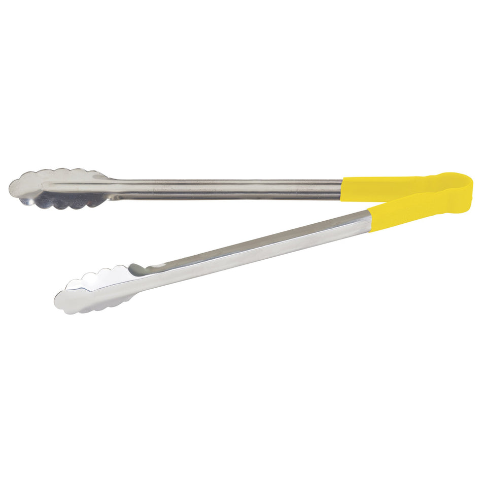 UTPH-16Y Heat Resistant Heavy-Duty Utility Tongs with Polypropylene Handle - 16″, Yellow