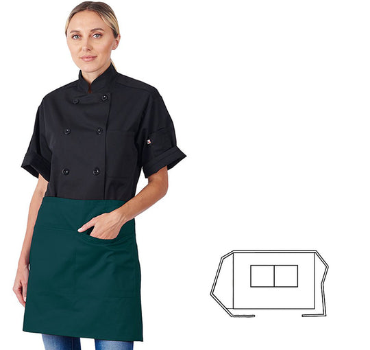 930-HG - 2-Pocket Half Bistro Apron - Hunter Green