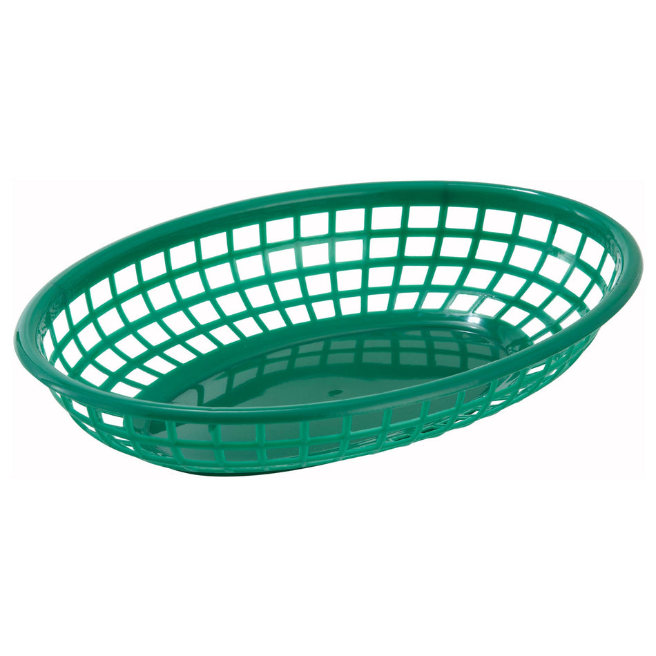 PFB-10G Oval Fast Food Basket, 9-1/2″ x 5″ x 2″ - Green