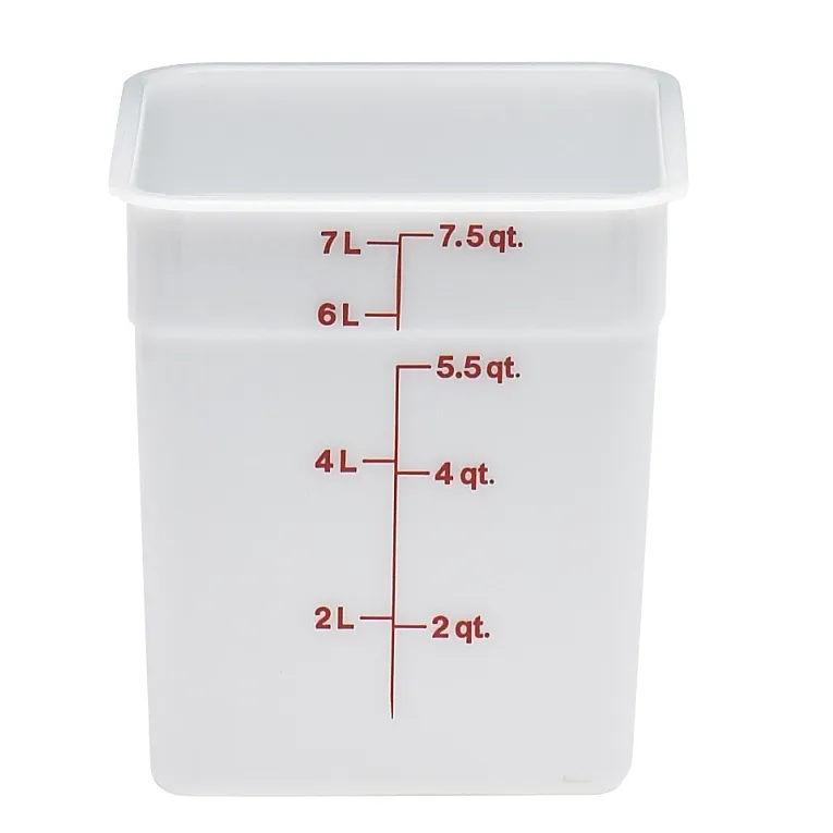 8SFSP148 - Poly Square Storage Container, White, 8Qt