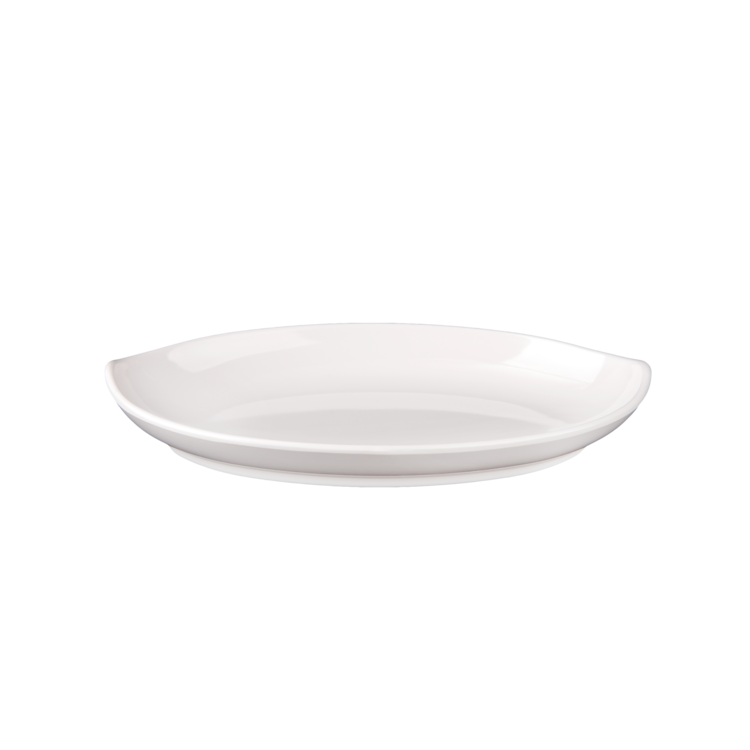 White Baeta Oval Bowl Plate L