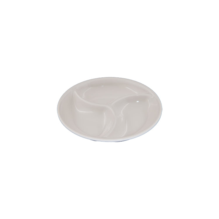 White Round 3 Sectioned Plate