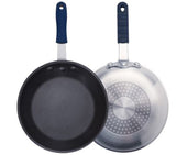 AFPI-8NH Induction Ready Aluminum Fry Pan, Stainless Steel Bottom, Non-Stick   Hybrid technology bonds a stainless steel plate to aluminum cookware, as effective in utilizing induction technology as full stainless steel cookware.