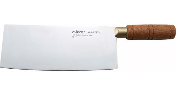 KC-101 Chinese Cleaver, Wooden Handle, 8″ x 3-1/2″ Blade