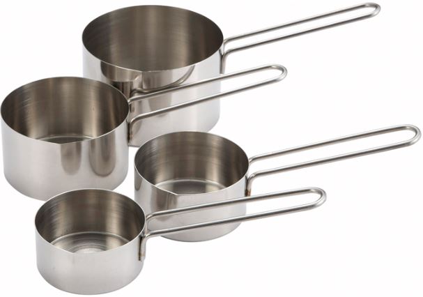 MCP-4P : Measuring Cup Set, 4pcs, Wire Handle, Stainless Steel