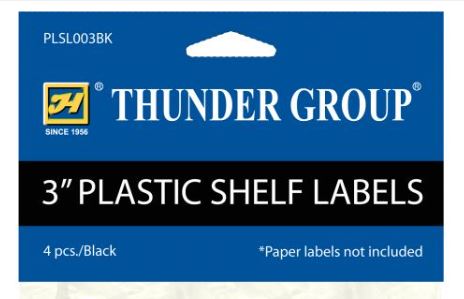 PLSL003BK- 3" PLASTIC SHELF LABELS-4PCS/ BLACK