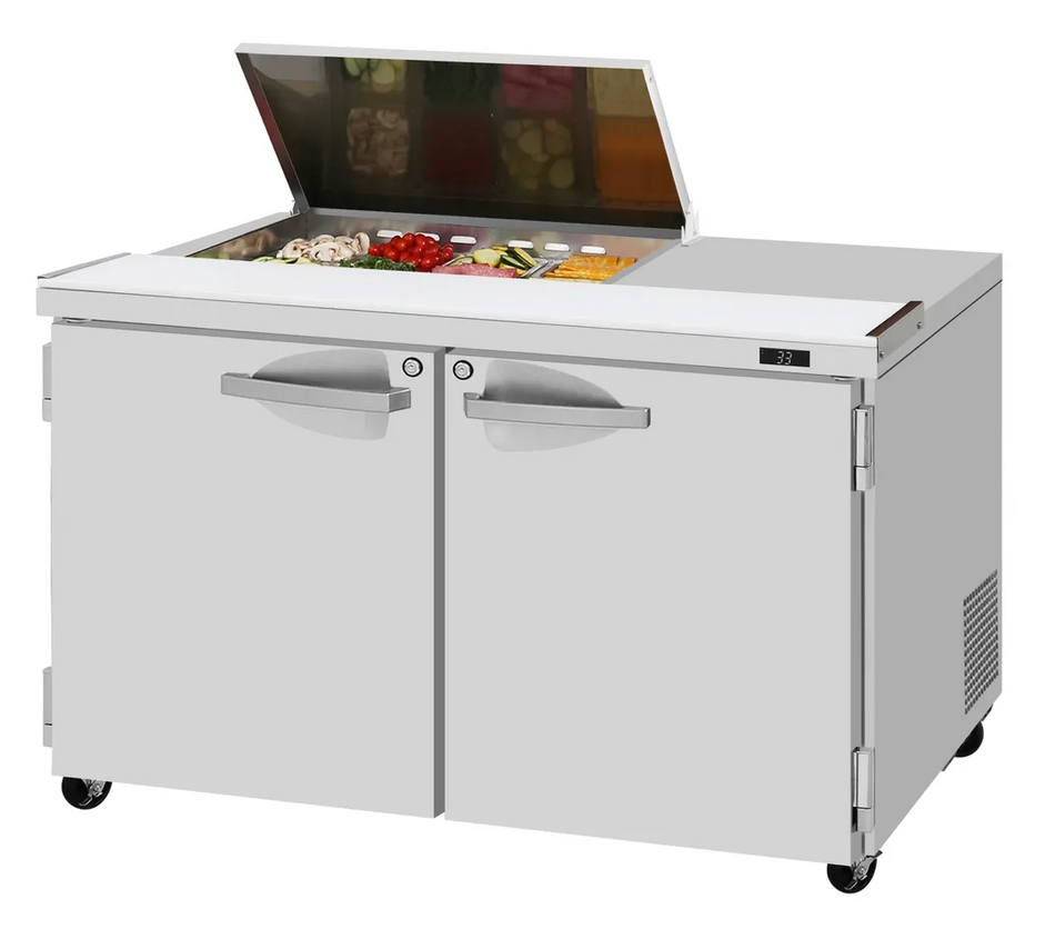 PST-48-08S-N-FL - 48-1/4" 2 Door Flat Lid Sandwich/Salad Unit