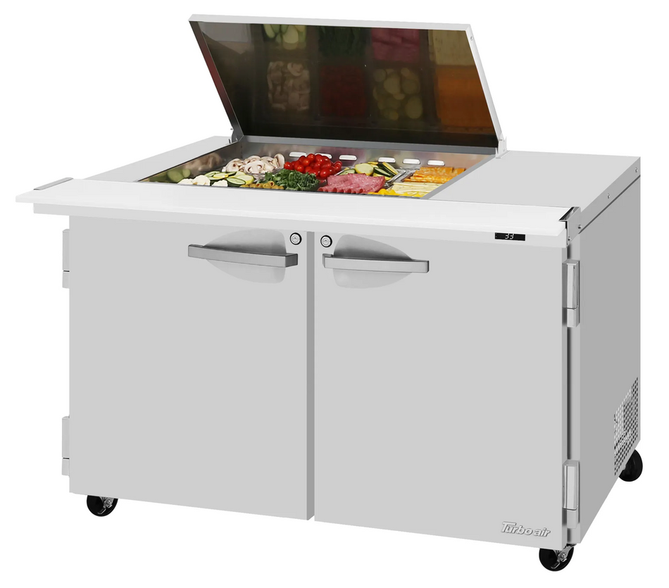 PST-48-12M-N-FL - 48-1/4" 2 Door Megatop Flat Lid Sandwich/Salad Unit