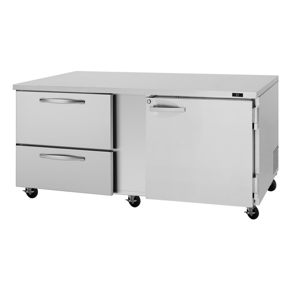 PUR-72-D2R(L)-N - 72-5/8" 2 Drawer 2 Door Undercounter Refrigerator