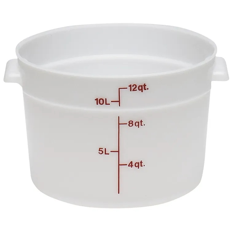 RFS12148 - Poly Round Storage Container, White, 12Qt