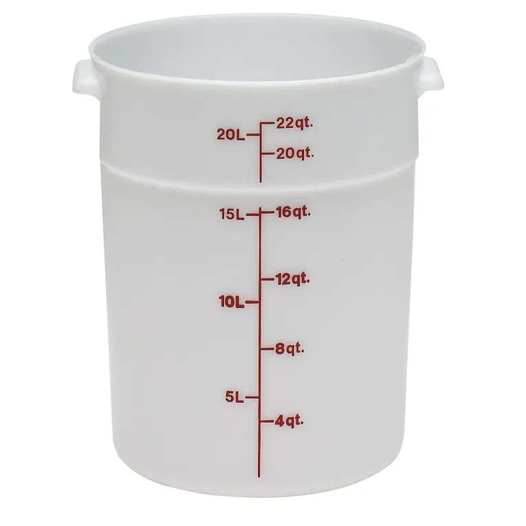 RFS22148 - Poly Round Storage Container, White, 22Qt