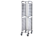 Load image into Gallery viewer, SRK-36  : 36-Tier End-Load Steam Table Pan / Food Pan Rack with Brakes, Stainless Steel