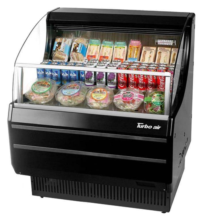 TOM-30SB-N - 28-1/8" Slim Line Horizontal Open Display Case - Black