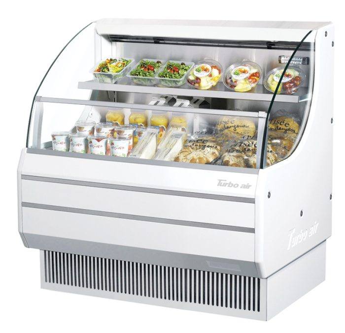 TOM-40LW-N - 39" Glass Side Low Profile Horizontal Open Display Case - White