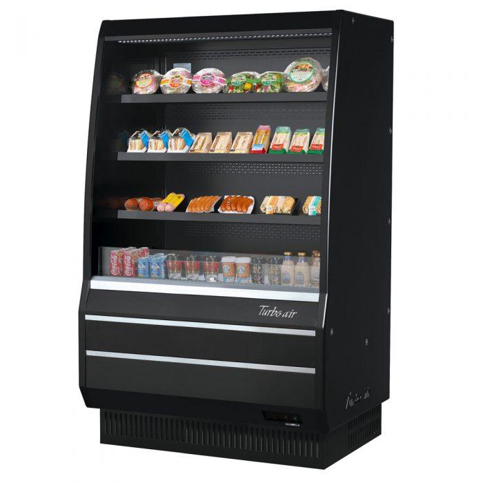 TOM-40MB-SP-A-N - 39-1/8" Medium Height Vertical Open Display Case - All Black