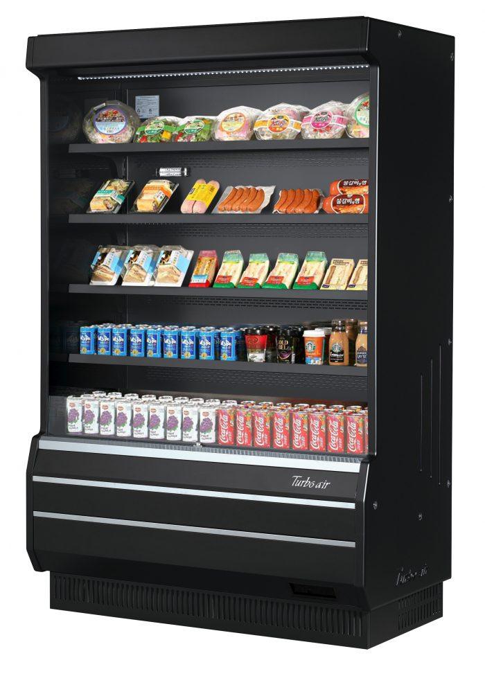 TOM-50B-SP-A-N - 50-7/8" Full Height Vertical Open Display Case - All Black
