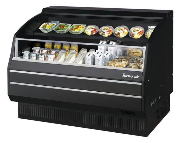 TOM-50LB-SP-A-N - 50-7/8" Solid Side Low Profile Horizontal Open Display Case - All Black