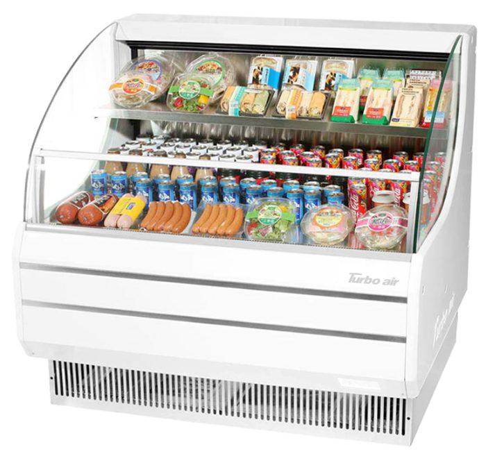 TOM-50LW-N - 50-3/4" Glass Side Low Profile Horizontal Open Display Case - White