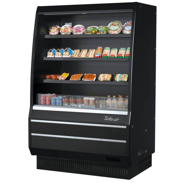TOM-50MB-SP-A-N - 50-7/8" Medium Height Vertical Open Display Case - All Black