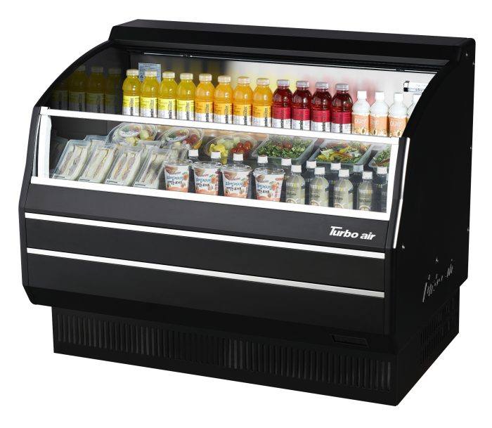 TOM-50SB-SP-N - 50-7/8" Solid Side Slim Horizontal Open Display Case - Black