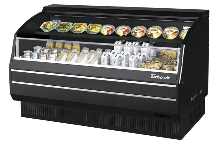TOM-60LB-SP-A-N - 63-3/8" Solid Side Low Profile Horizontal Open Display Case - All Black
