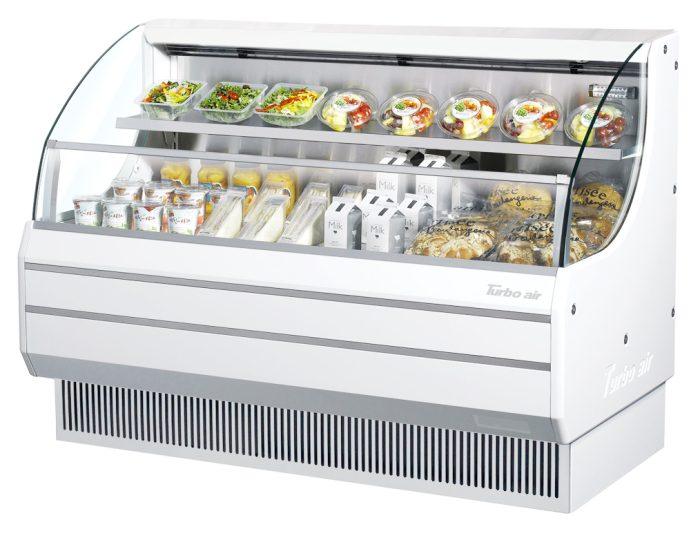 TOM-60LW-N - 63-1/4" Glass Side Low Profile Horizontal Open Display Case - White